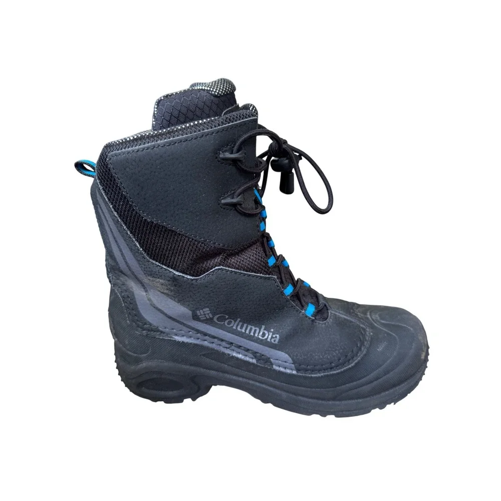 Columbia Bugaboot Plus IV Omni-Heat Waterproof Snow Boots Black Blue Youth‎ 6